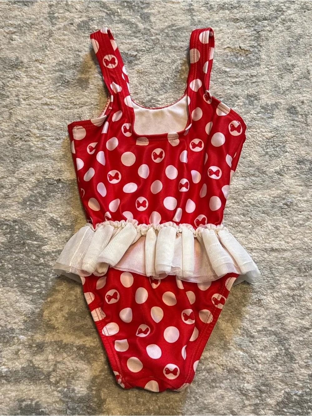 Disney Baby Minnie Mouse Swimsuit 24M Red Polka Dot Tulle One Piece